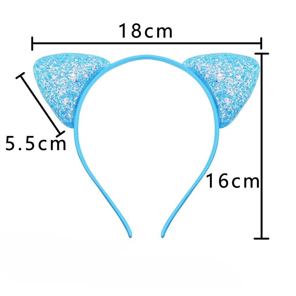 Glitter Cute Cat Ears Headband Kitty Headband Women Girls Kids Sparkly Hair Metal Hoop Shiny Hair Bands Hair Accessories