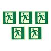 5 Pieces Exit Sign Stickers Waterproof 15x15 Cm for Commercial