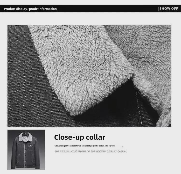 Мужская зимняя куртка пилота с бархатной подкладкой - толстое рабочее пальто из овчины, большой размер