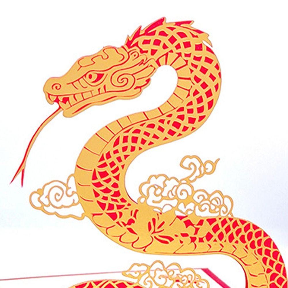 Hot Stamping 3D New Year Gift Card Foldable Message Card  Lunar New Year Gifts