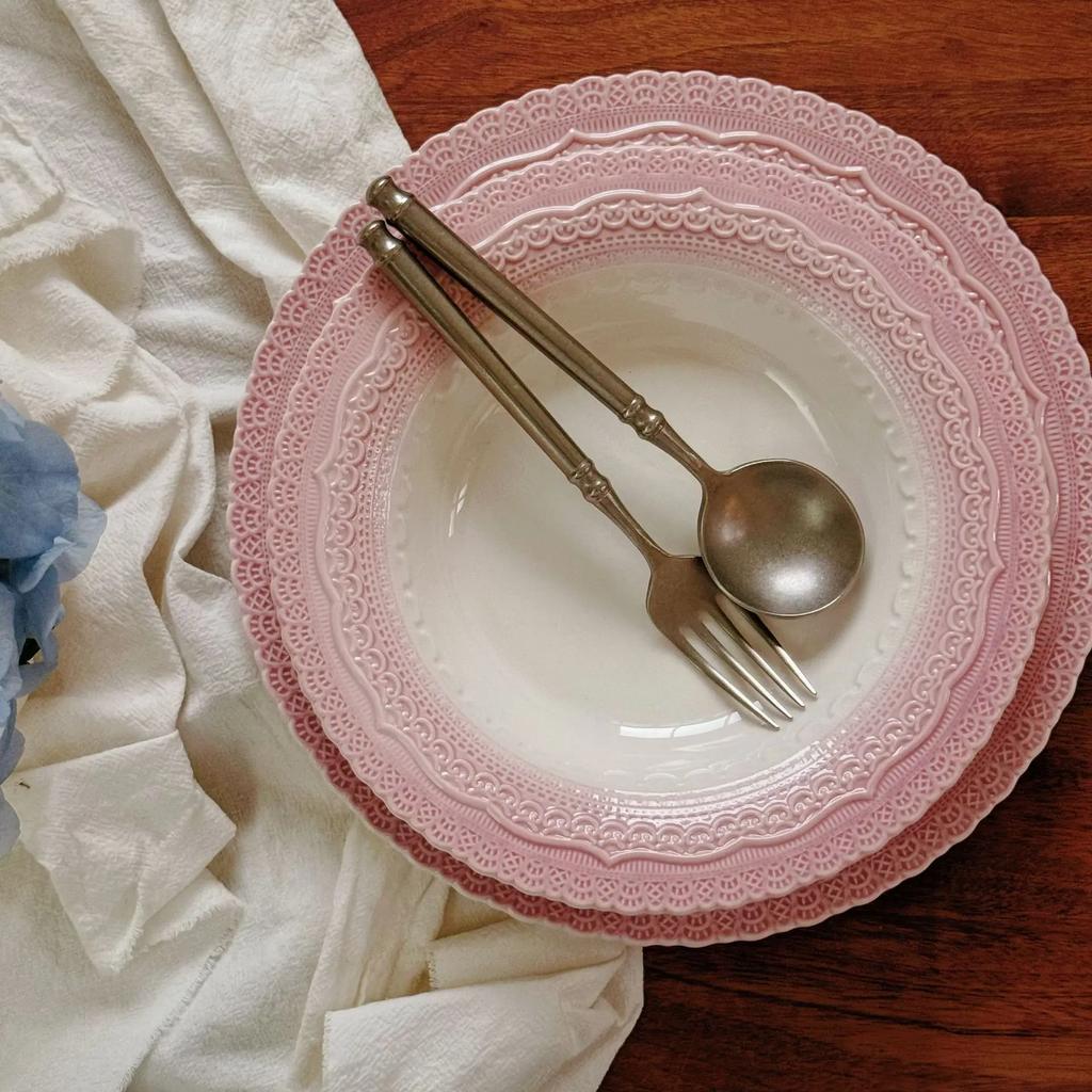 Керамическая тарелка Французская средневековая виноградная лоза рельефная тарелка для сладкого пирога под глазурью цветная тарелка набор тарелок и блюд