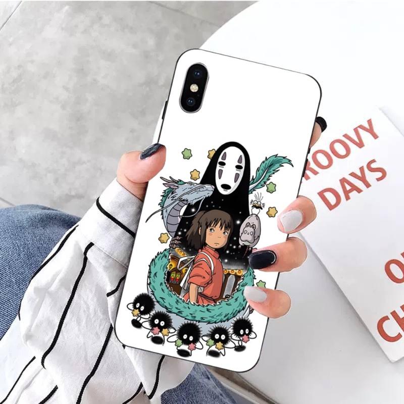 Чехол для телефона Studio Ghibli «Унесенные призраками она» для IPhone 14 13 12 11 XS X 8 7 6 Plus Mini Pro Max SE 2022, мягкий черный чехол для телефона