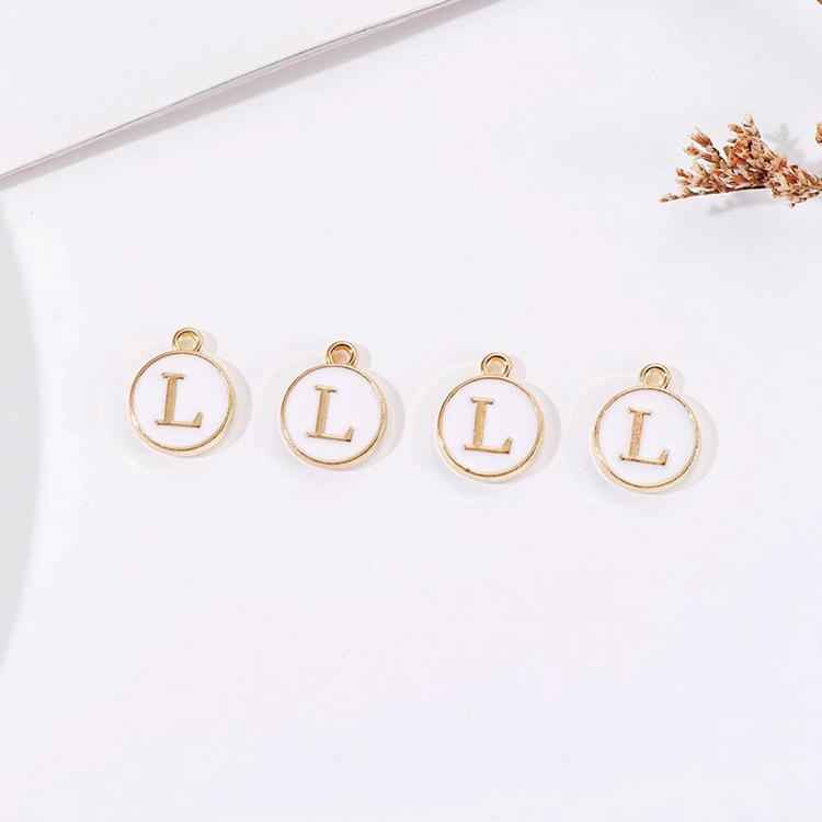 DIY Korean Letter Accessories Kit: 26 Alphabet Tags for Student Girls - Double-Sided, Large Hole Weaving Materials