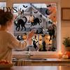Easy Apply Electrostatic Decals 6 Sheets/Set Black Cat Window Stickers, Adhesive Free Static Clings, Removable Stickers Halloween Bat Pumpkin