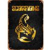 FLmiling Music Золотая пластина Scorpions Табличка Постер Металлическая жестяная вывеска Ретро Винтаж Декор для стен 8*12 дюймов