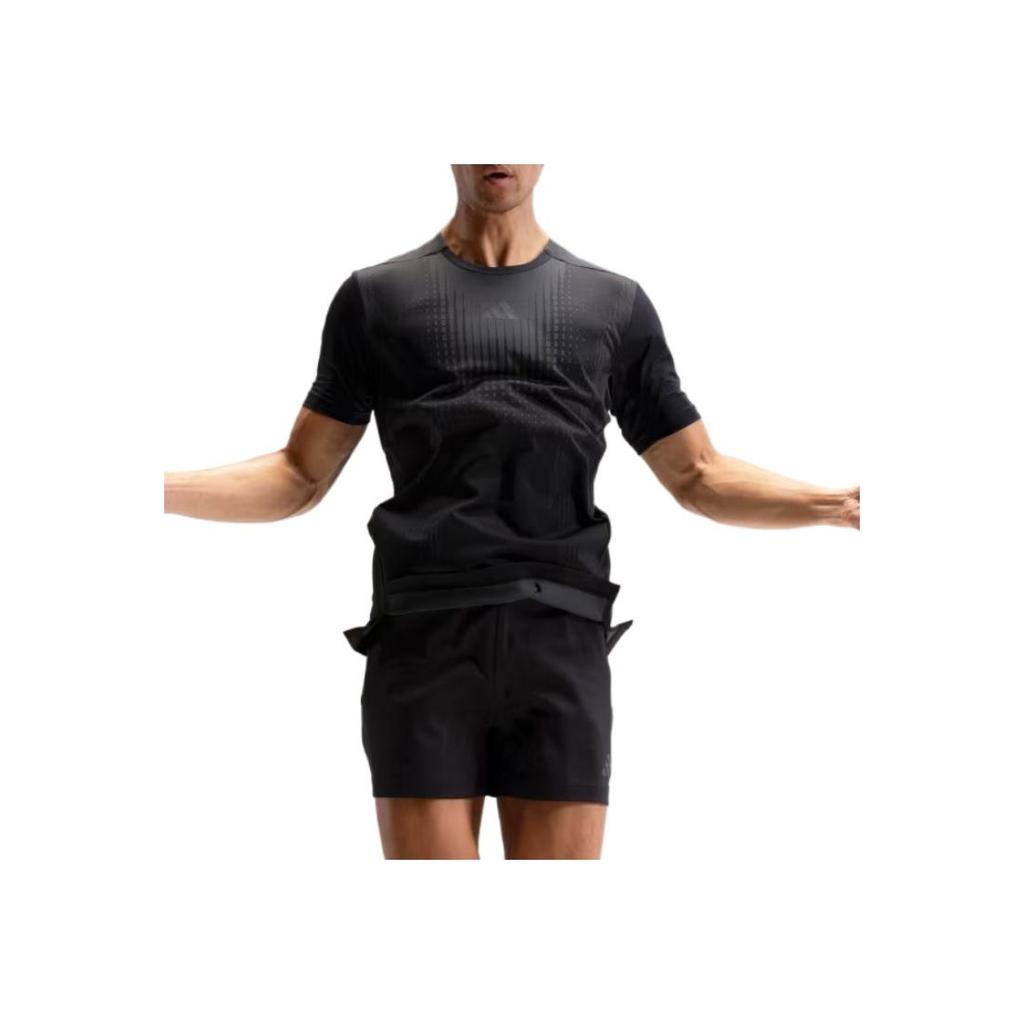 adidas Футболка Airchill Climacool Cool Dry Comfortable Soft с коротким рукавом для мужчин, цвет черный серый JI8196