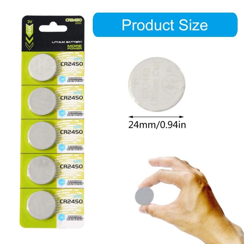 Pack Of 5pc/10pc CR2450 Lithium Button Cells 3V CR2450 Battery Long Last Power Batteries For Remote Controls And Toy