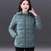 Women Cotton-Padded Down Jacket Long Sleeve Thin Light Hooded Loose Cotton Coat Short Outwear