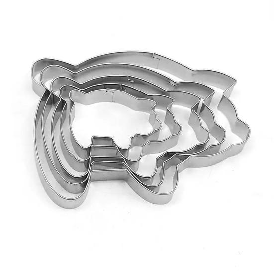 5Pcs/Set Stainless Steel Donut Cookie Cutter Double-Sided Baking Tool Embossed Donut Maker Sweet Bread Pastry Mold Kitchen Tool