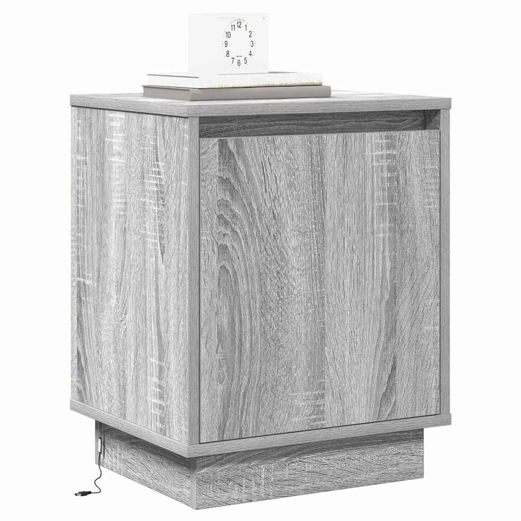 Nightstand 2 pcs Grey 39 x 34.5 x 50 cm Particleboard