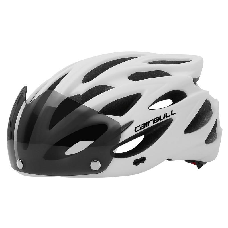 CAIRBULL Allroad Cycling Helmet With Visor Removable Lens Rear Light Lightweight Half Shell Road Mountain Bike Riders