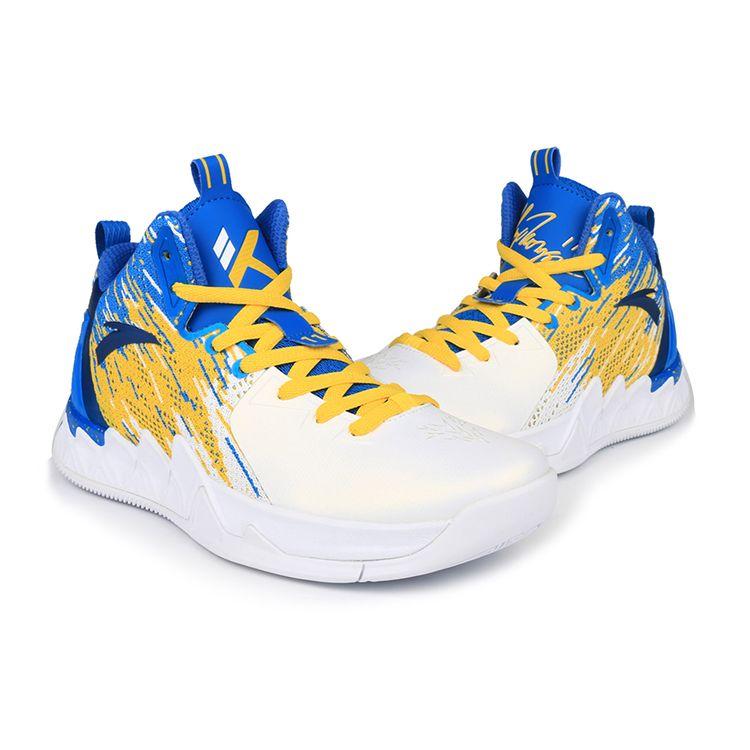 Anta Баскетбольные кроссовки KT2 Thompson 2 Durable Non-Slip Low-Top мужские белые синие желтые 11721101-1