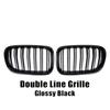 All Black Single Line Style Front Bumper Grilles For BMW X3 F25 2010-2013 Silver Diamonds Style Racing Double Slat Grills