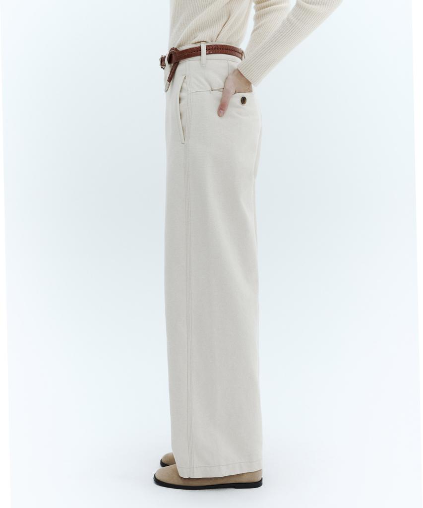 CITYBREEZE Sculp Cotton Wide Pants_Ivory