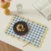 Checkered Frill Edge Placemat for Kitchen and Dining Table Decor Diatom Mud Kitchen Desktop Decoration