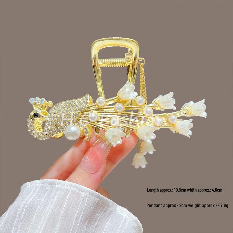 Ландыш Колос Заколка для волос: Женская новая заколка-краб с кисточкой в китайском стиле для элегантных высоких причесок.