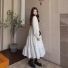 Women's Long-Sleeve Doll Collar Dress - French Chic White Fairy Style for Spring & Autumn