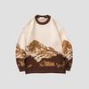Осень и зима Tie-Dye Snow Mountain Модный брендовый свитер с круглым вырезом Мужской свободный свитер Свитер с длинными рукавами для колледжа для мужчин