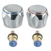 2pcs Copper Valve Faucet Handle Handwheel Replacement Blue Handwheel