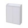JK Plan Under-Counter Storage Shelf with Doors, Slim Type, A4 Bookshelf, 60cm Wide, 80cm High, 22cm Deep, White, TSYHK0205WH
