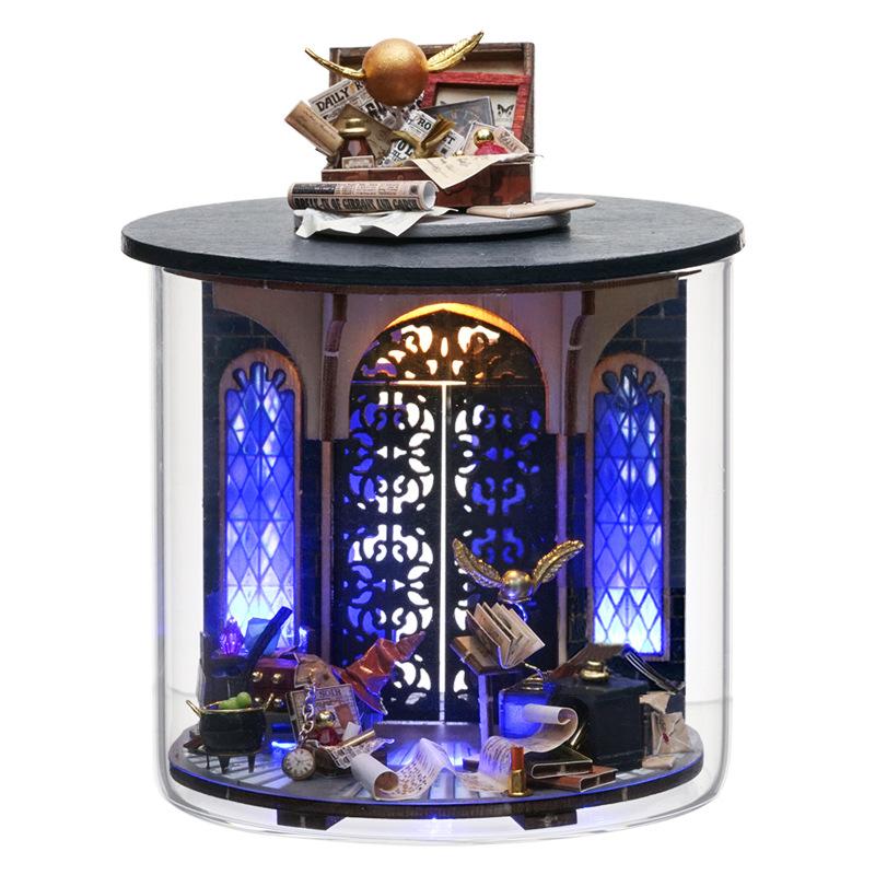 DIY кукольный домик набор магия 3D деревянная мини сборка здание с мебелью книжный домик вилла игрушка девочка ручной работы 3D пазл P519