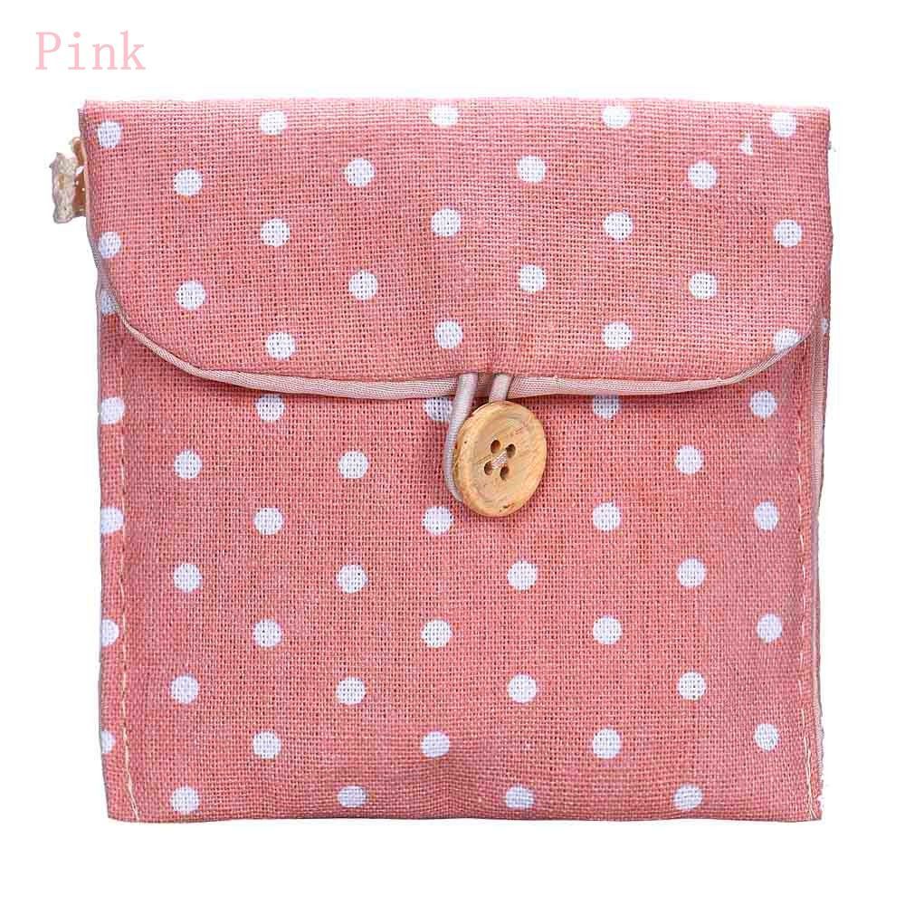 Women Girl Travel Polka Dot Organizers Storage Pouch Sanitary Napkin Bag