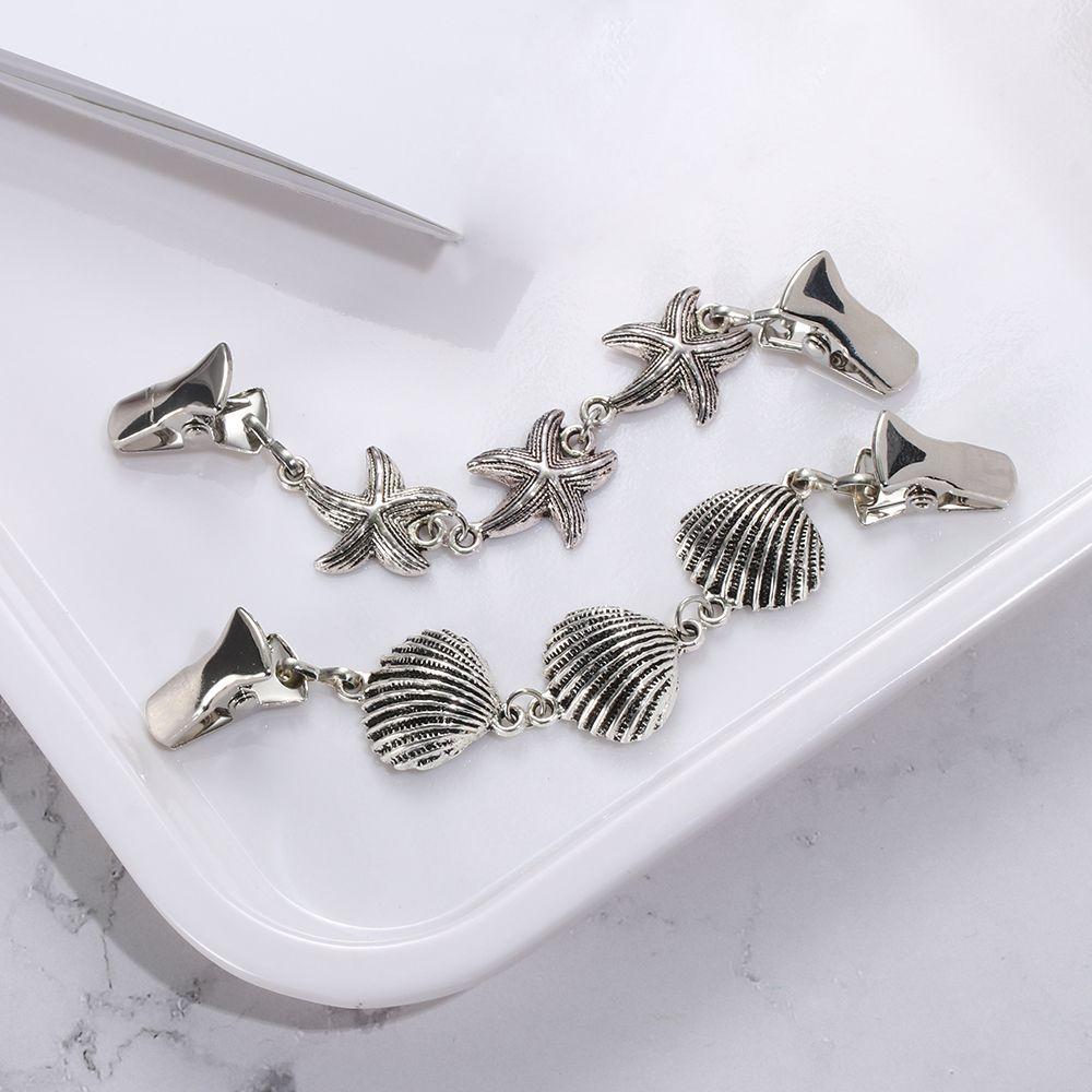 New Winter Starfish Shell Type Shawl Brooch Sweater Blouse Pin Duck Clip Clasps Cardigan Clip