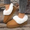 2025 Winter Warm Women's Thick Bottom Snow Boots Large Size Fleece Lined Low Cut Warm Versatile Cotton Shoes Women Ankle Boots