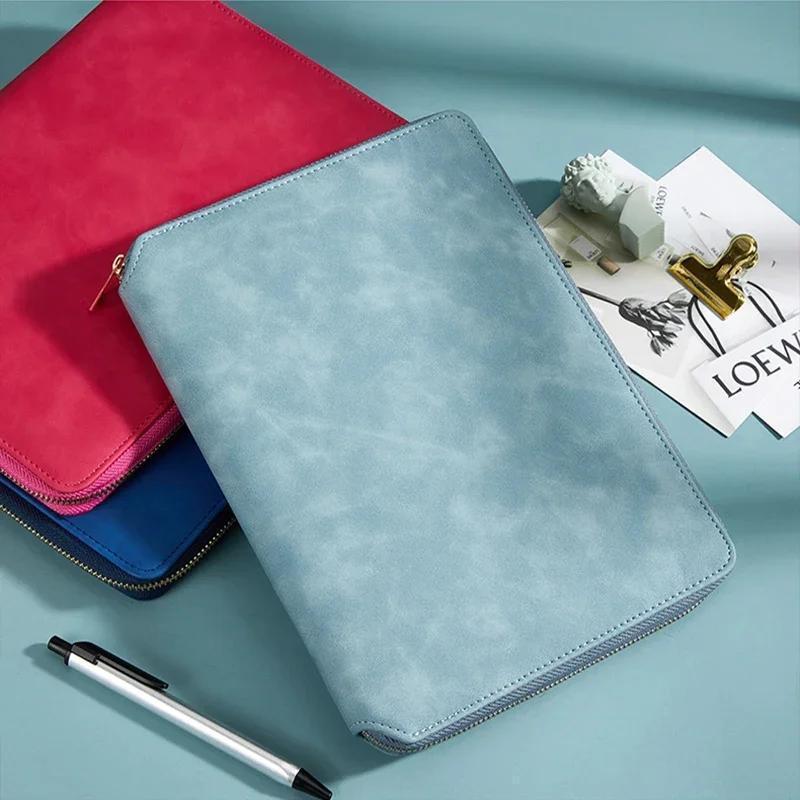 1pc Zipper Leather Business Notebook and Journal Shell Agenda Planner Stationery Organizer