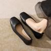 Simple Square Head Single Shoes Women's Autumn New Lightweight Super Soft Shoes Work Shoes Doudou Shoes Women