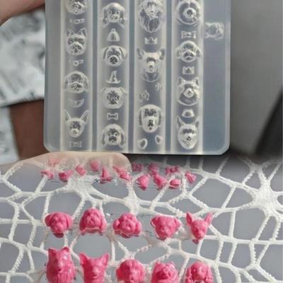 3D Форма для маникюра с щенком Силиконовая DIY Милый Мультяшный Животное Собака Формы для Дизайна Ногтей Прозрачный Шаблон для Резьбы по Ногтям