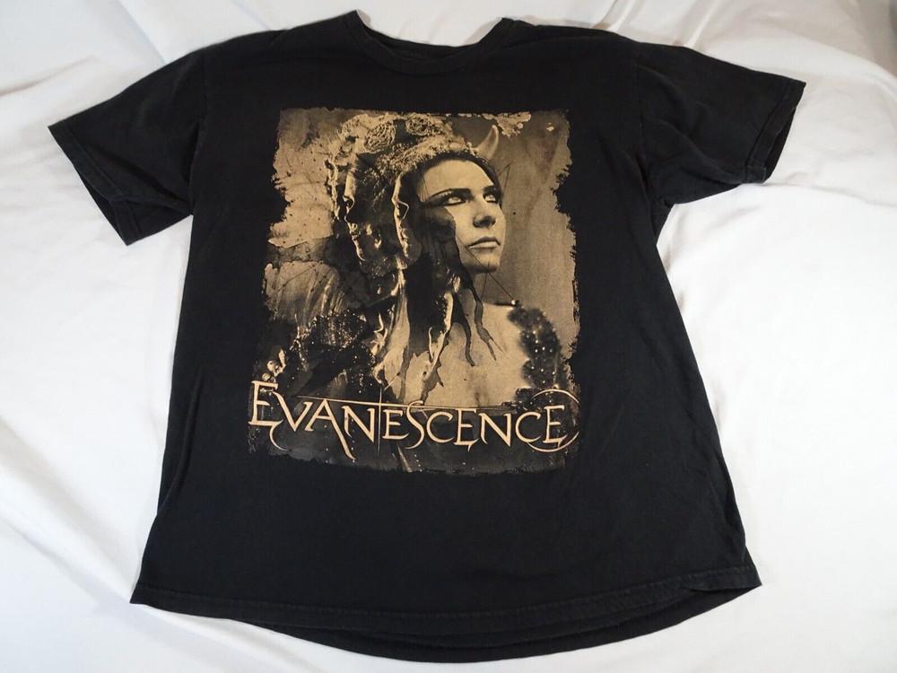 Горячая Популярная Черная Футболка Группы Evanescence Хлопковая Унисекс Унисекс Футболка