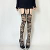 One-piece Suspender Fishnet Stockings Jacquard Ripped Hollow Out Stockings Pure Desire White Lace Pantyhose