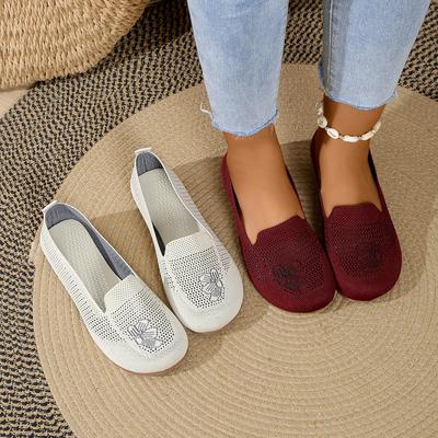 Модные повседневные женские туфли на плоской подошве, летние сетчатые дышащие мокасины на плоской подошве, женские удобные легкие кроссовки, женские удобные туфли без застежек