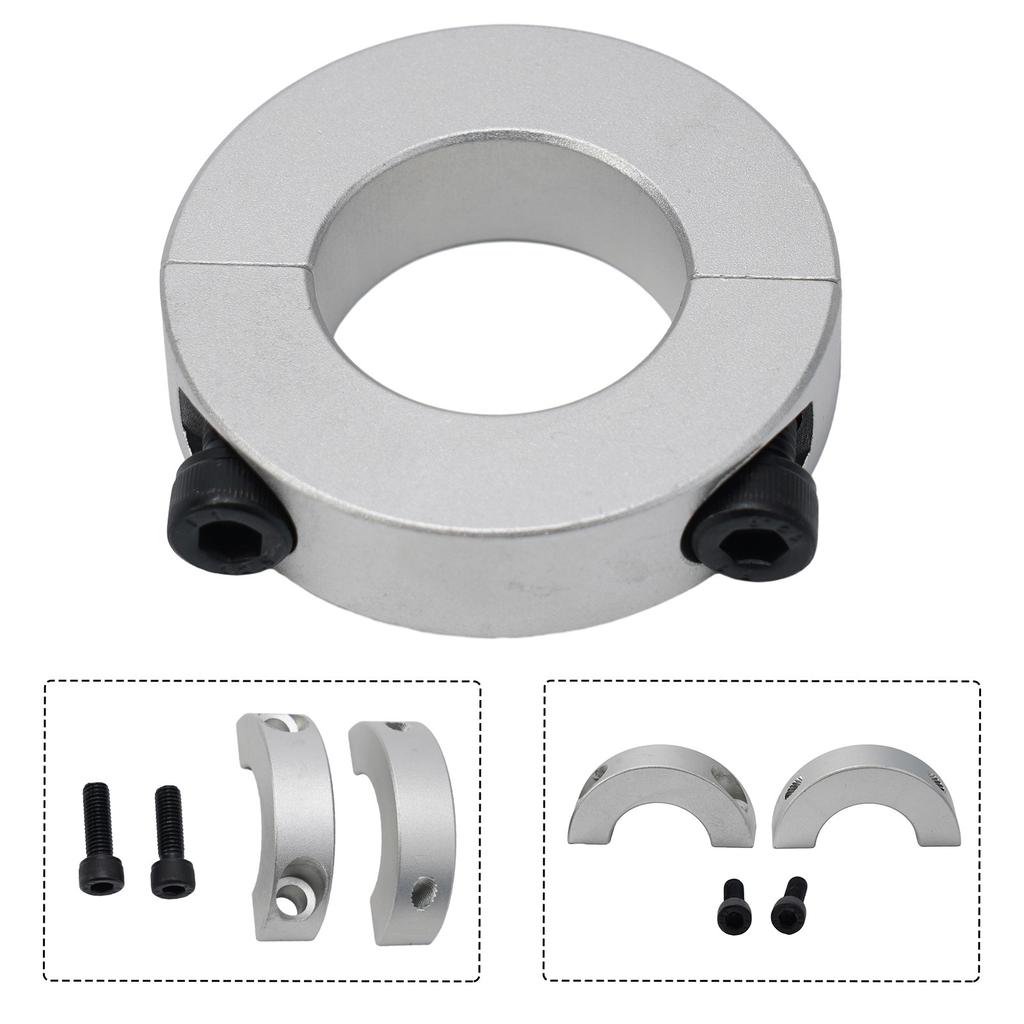 Двойное разъемное зажимное кольцо Сменный стопорный хомут для вала Серебристый