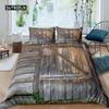 Комплект постельного белья из дерева Barn Door в стиле вестерн King Size Rustic, комплект постельного белья из полиэстера в деревенском стиле, деревянная доска, фермерский дом