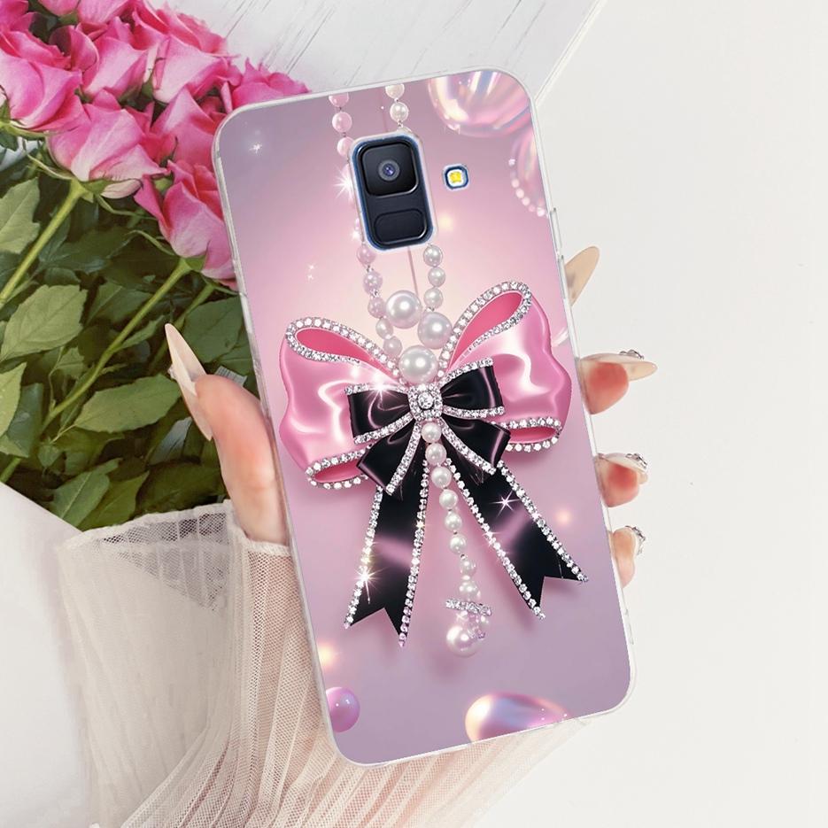 For Samsung Galaxy A6 2018 Case SM-A600F Luxury Butterfly Painted Cover Soft Silicone Shell For Samsung A6 Plus A6+ A605F Fundas