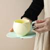 Ceramic Coffee Cup Creative European Coffee Cup And Saucer Set Small Fresh Ceramic Tea Cup Drinking Cup Breakfast Cup