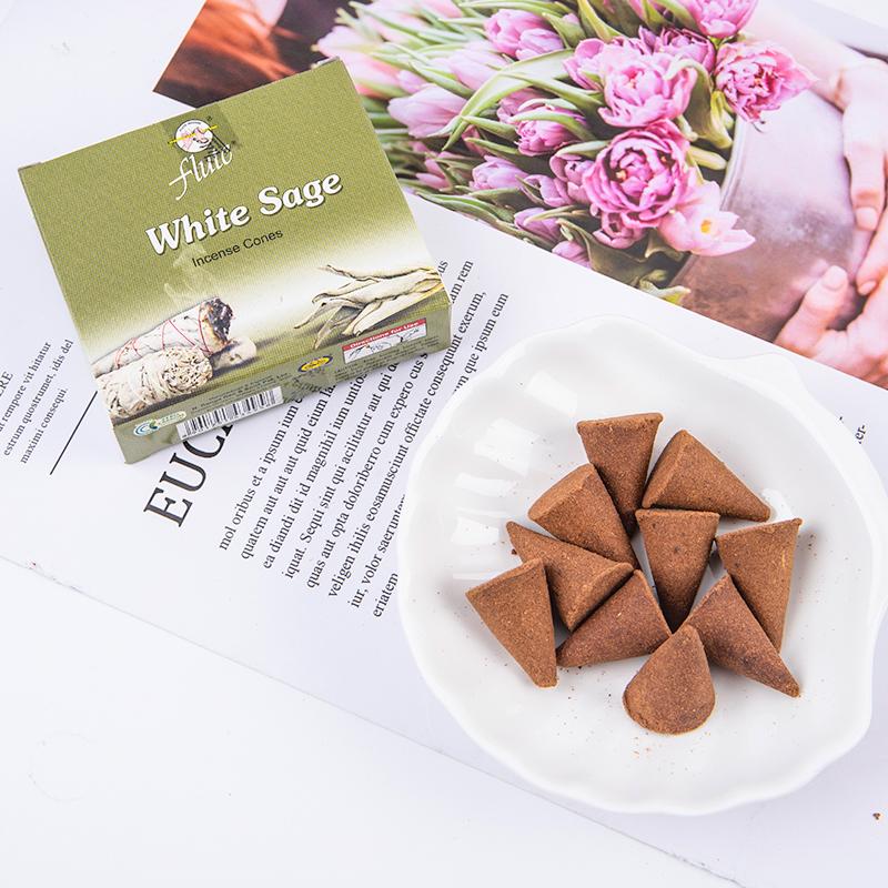 10 шт./компл., благовония с белым шалфеем, шишки, дымный очищающий аромат, успокаивают нервы