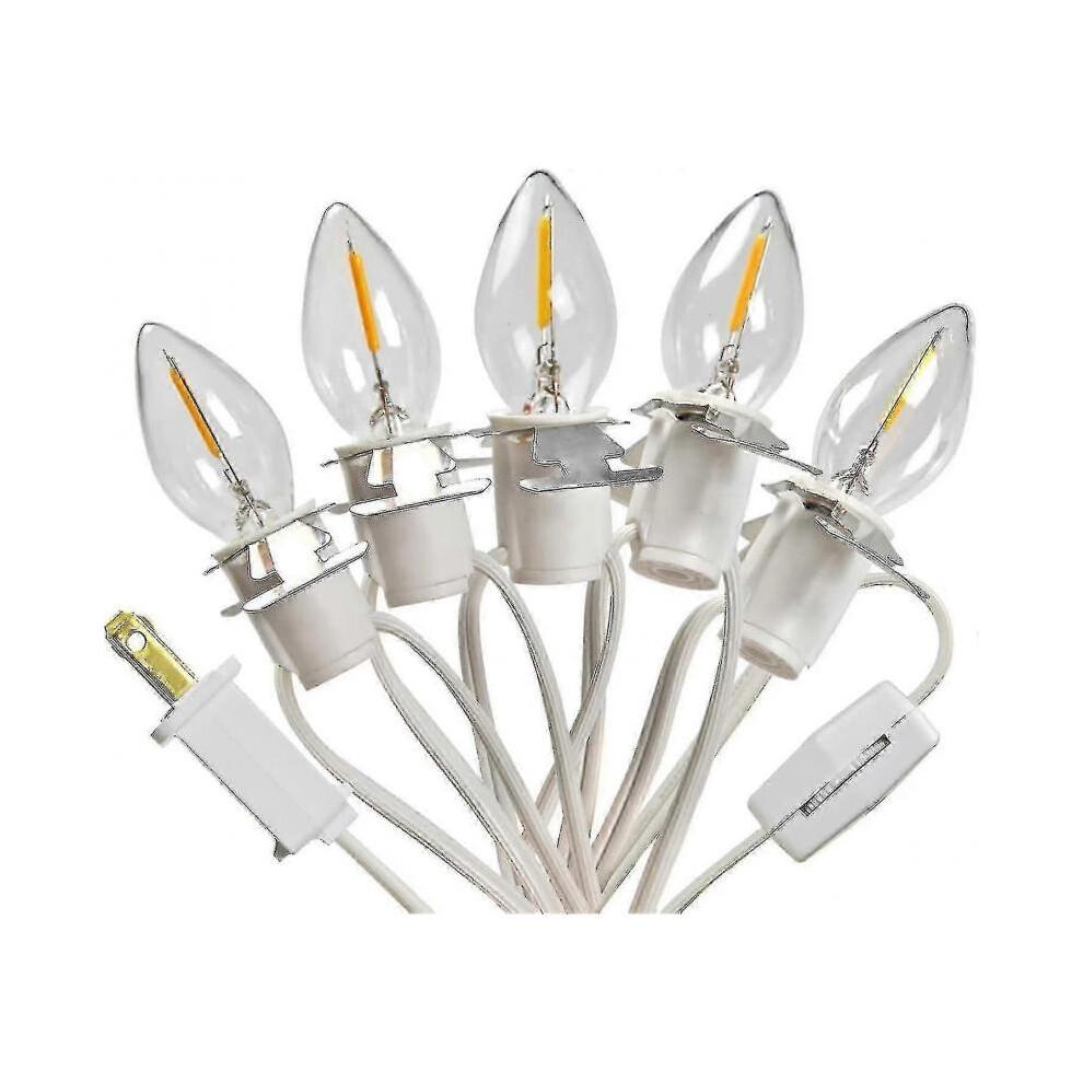 5 Base C7 String Bulbs Christmas Village Light Accessory Cord with 5 Led Light Bulb