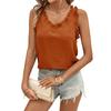 Женская мода однотонный V-образный вырез с оборками милый безрукавный жилет топ