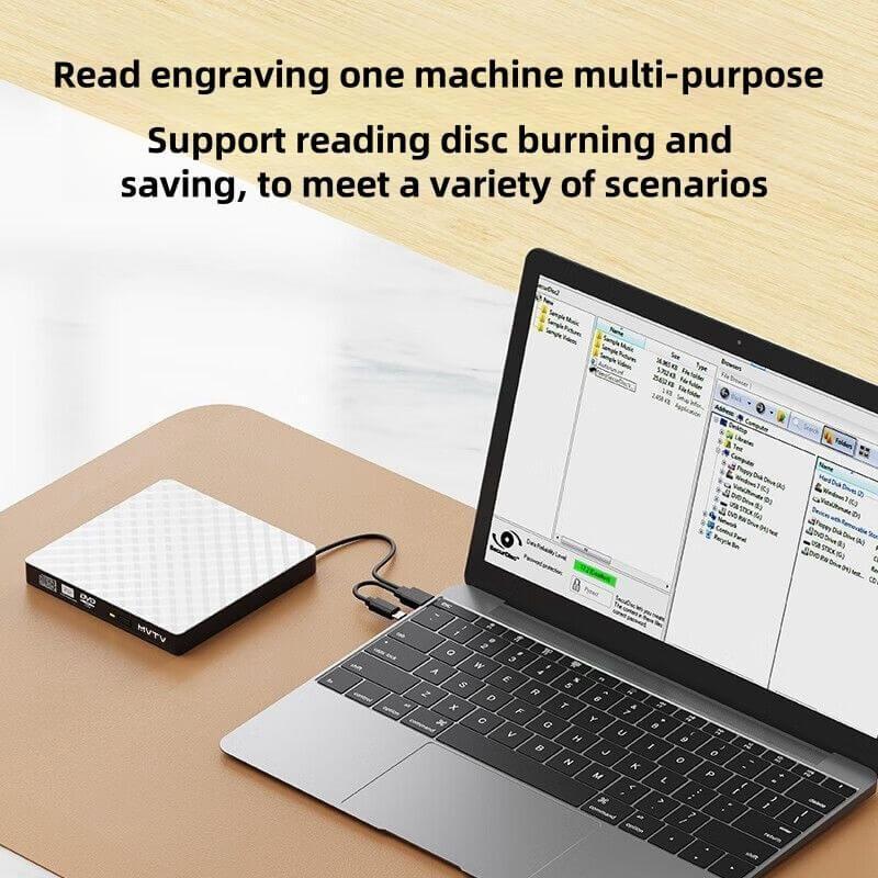 Писатель (USB 3.0 и тип C + тип A) Портативный внешний USB-оптический привод DVD/CD RW Записывающий привод