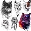 Tigrish Tribal Wolf Temporary Tattoos For Men Women Arm Chest Tattoo Sticker Realistic Fake Waterproof 3D Flash Dreamcatcher Wolf Tatoo Paper