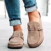 Fashion 2025 New Women's Shoes Slip On Female Flats Durable Belt Buckles Mules Fashion Wear Resistant Women Half Slippers Retro Zapatos