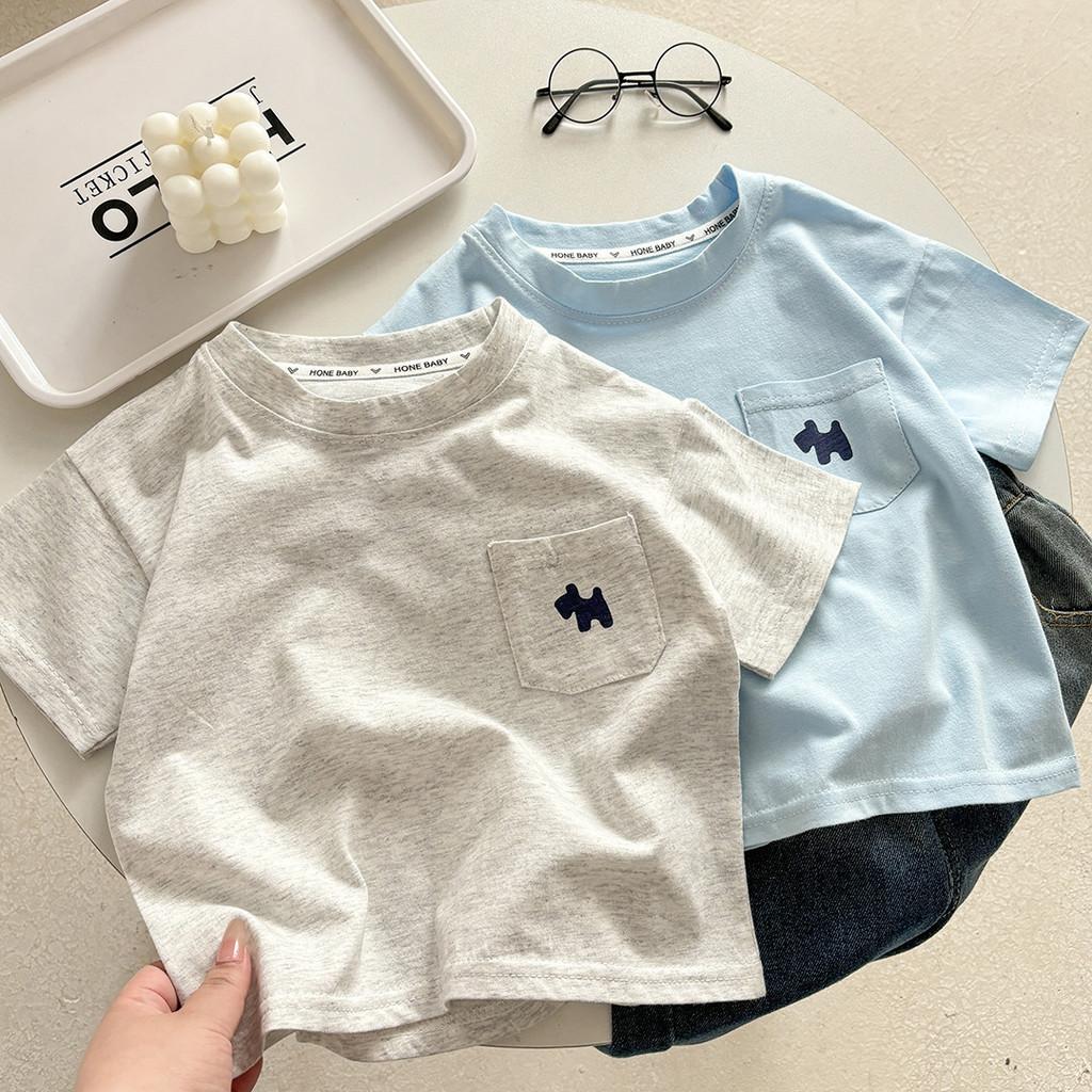 Cotton Kids T Shirt With Cartoon Letters Summer Breathable For Toddler Boys And Girls
