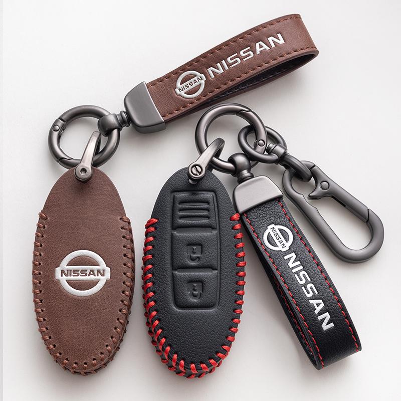 ACN1 Zinc Alloy Style Car Leather Key Case Cover Shell Fob Holder Accessories for NISSAN-Tiida Qashqai X-TRAIL Terra18 370Z MARCH 15
