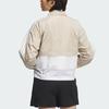 Adidas Спортивная куртка с воротником-стойкой, полосатая, колорблок, женская, бежевая