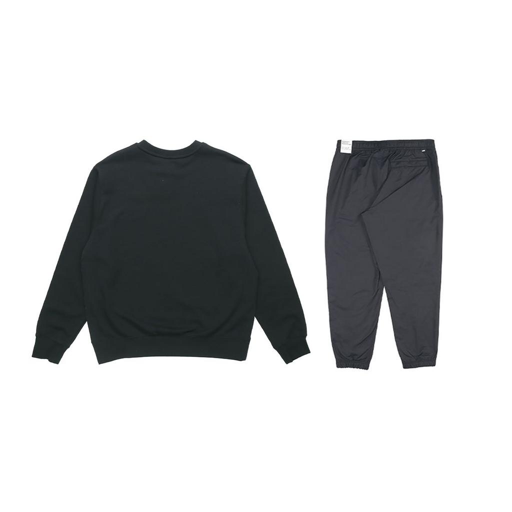 Nike Logo Crewneck Sweatshirt And Casual Woven Sports Pants Set Men Sweatshirt And Pants Set Black BV2667-010+DD5311-010