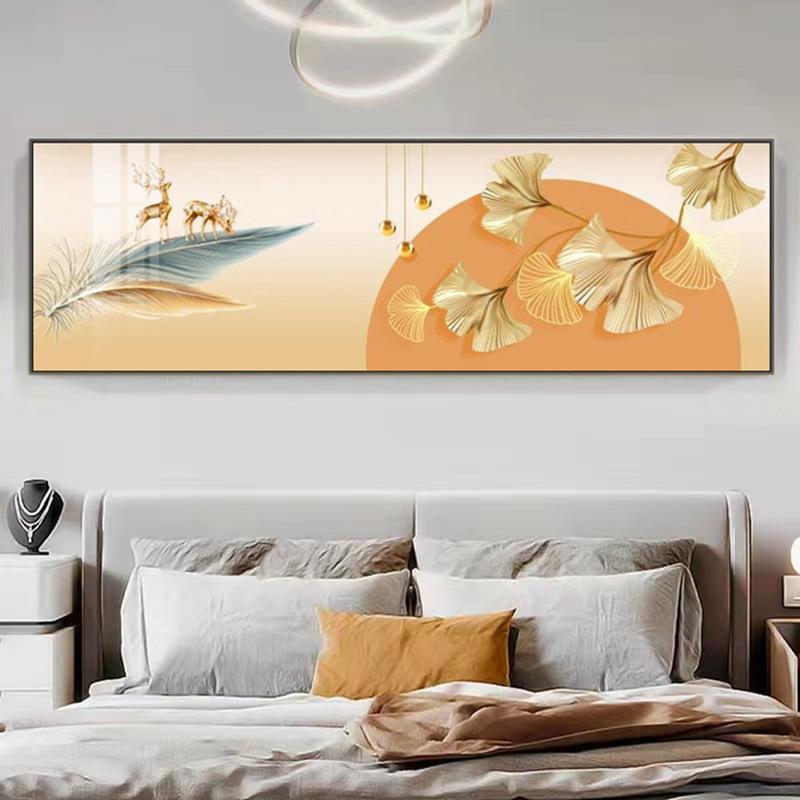 Абстрактная Геометрия Роскошная Картина на Холсте Золотой Олень Китайские Декоративные Плакаты Настенное Искусство Гостиная Спальня Декор Куадрос