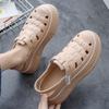 Женские сандалии New Roman Shoes Woven Thick Bottom Inner High White Shoes